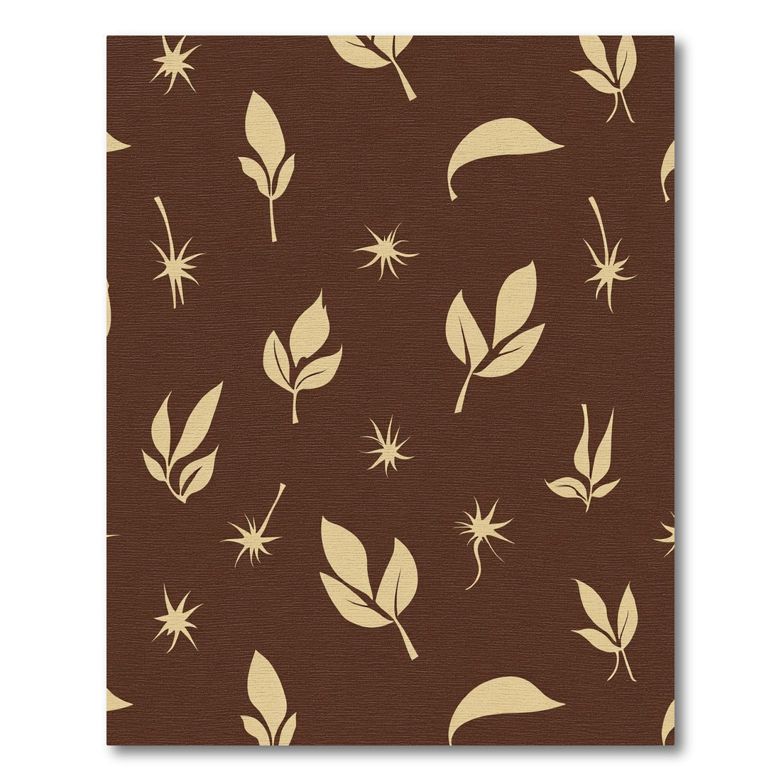 Earthy Tan Leaf Scatter Rug