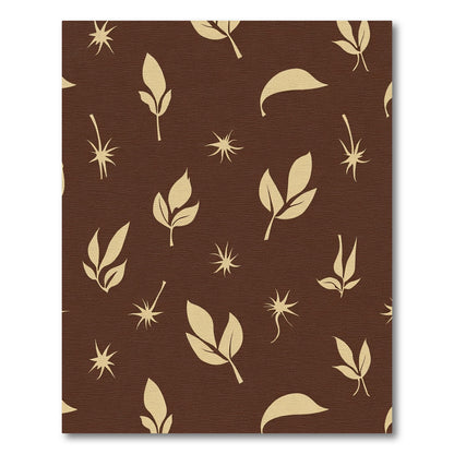 Earthy Tan Leaf Scatter Rug