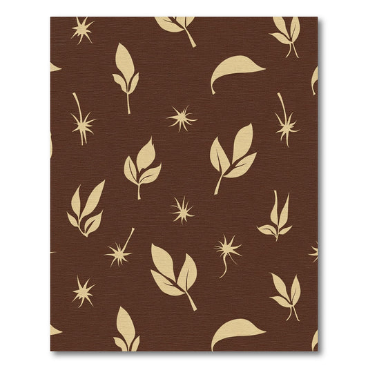 Earthy Tan Leaf Scatter Rug