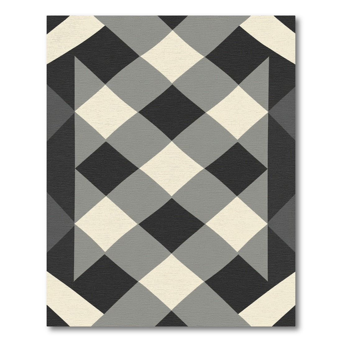 Diamond Checkerboard Geometric Rug