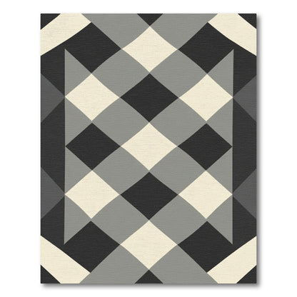 Diamond Checkerboard Geometric Rug