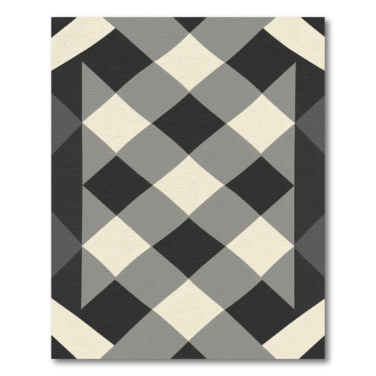 Diamond Checkerboard Geometric Rug