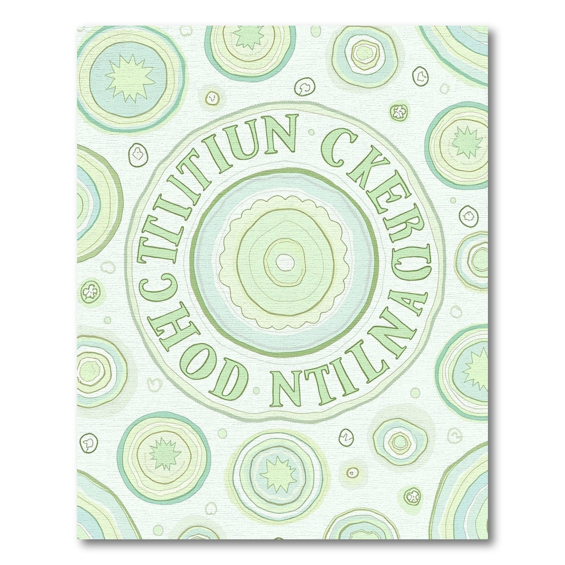 Celadon Concentric Circles Abstract Rug