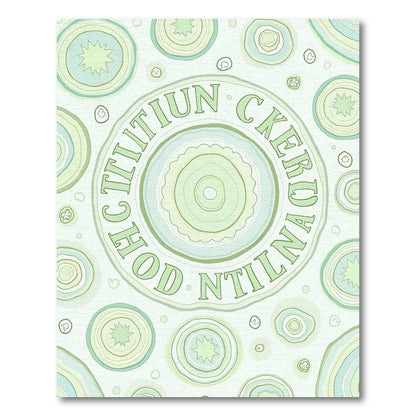 Celadon Concentric Circles Abstract Rug