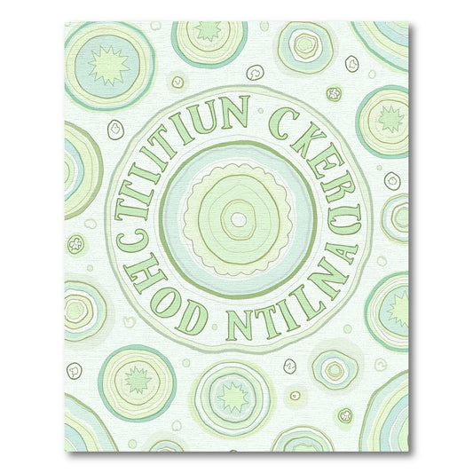 Celadon Concentric Circles Abstract Rug