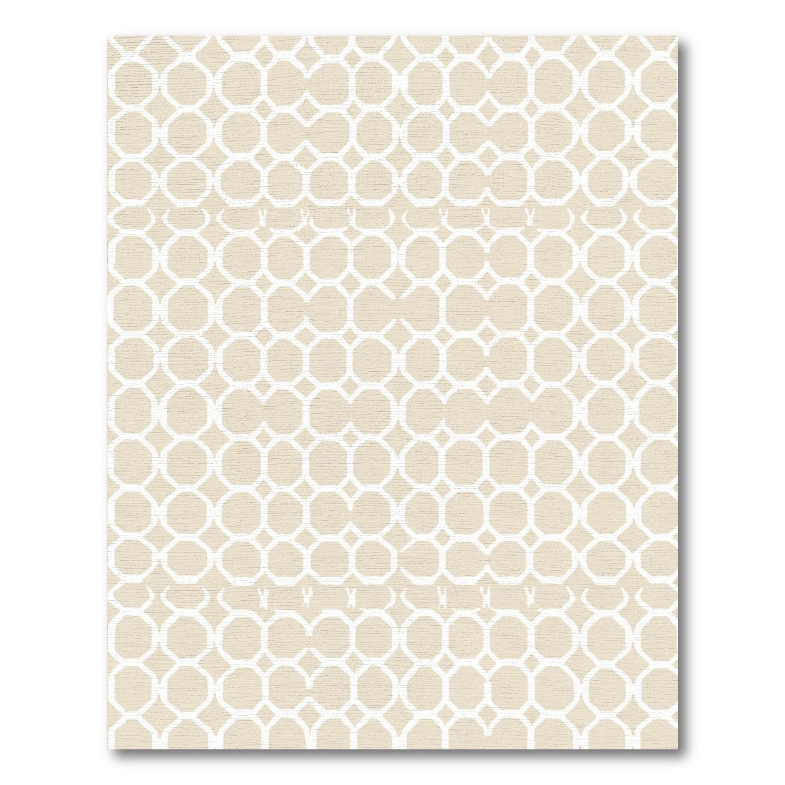 Geometric Octagon Lattice Beige Rug