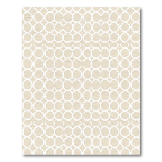 Geometric Octagon Lattice Beige Rug
