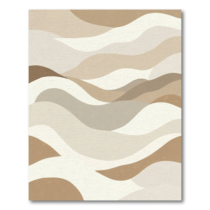 Earthy Pastel Landscape Waves Rug
