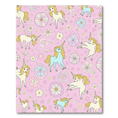 Pink Unicorn Flower Garland Medley Rug