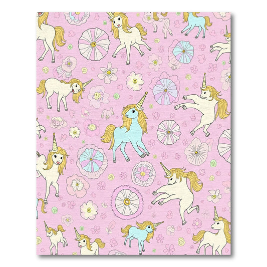 Pink Unicorn Flower Garland Medley Rug