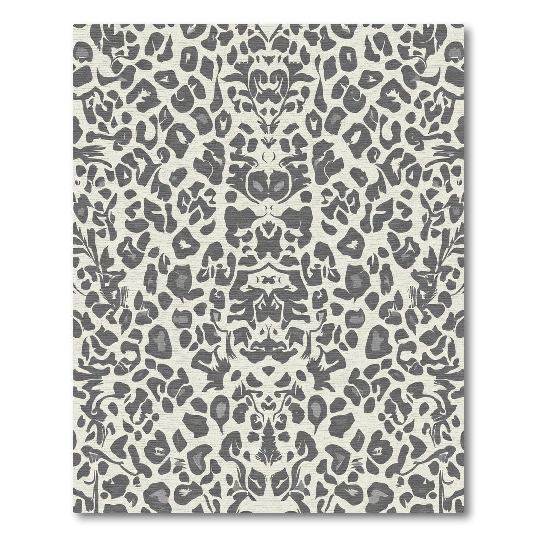 Cream Gray Animal Spot Damask Rug