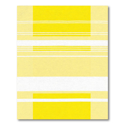 Bright Yellow Horizontal Stripe Rug
