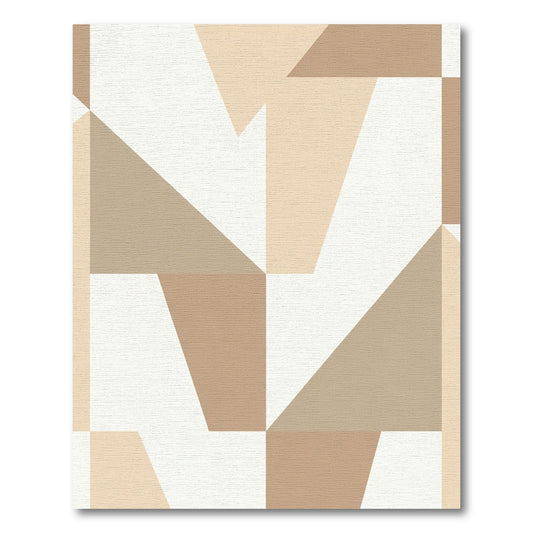 Geometric Neutral Tone Abstract Composition Rug