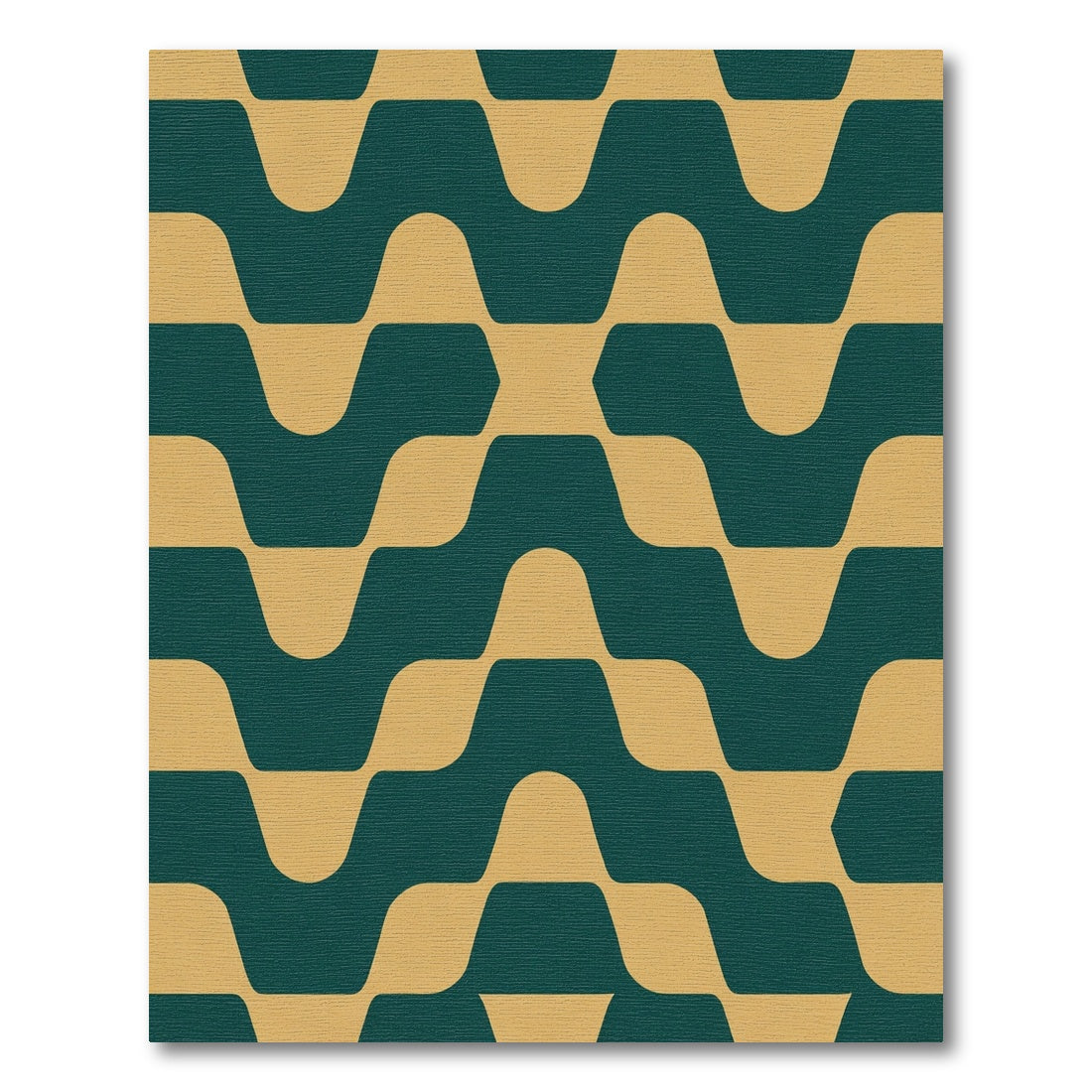 Teal Gold Wave Geometric Rug