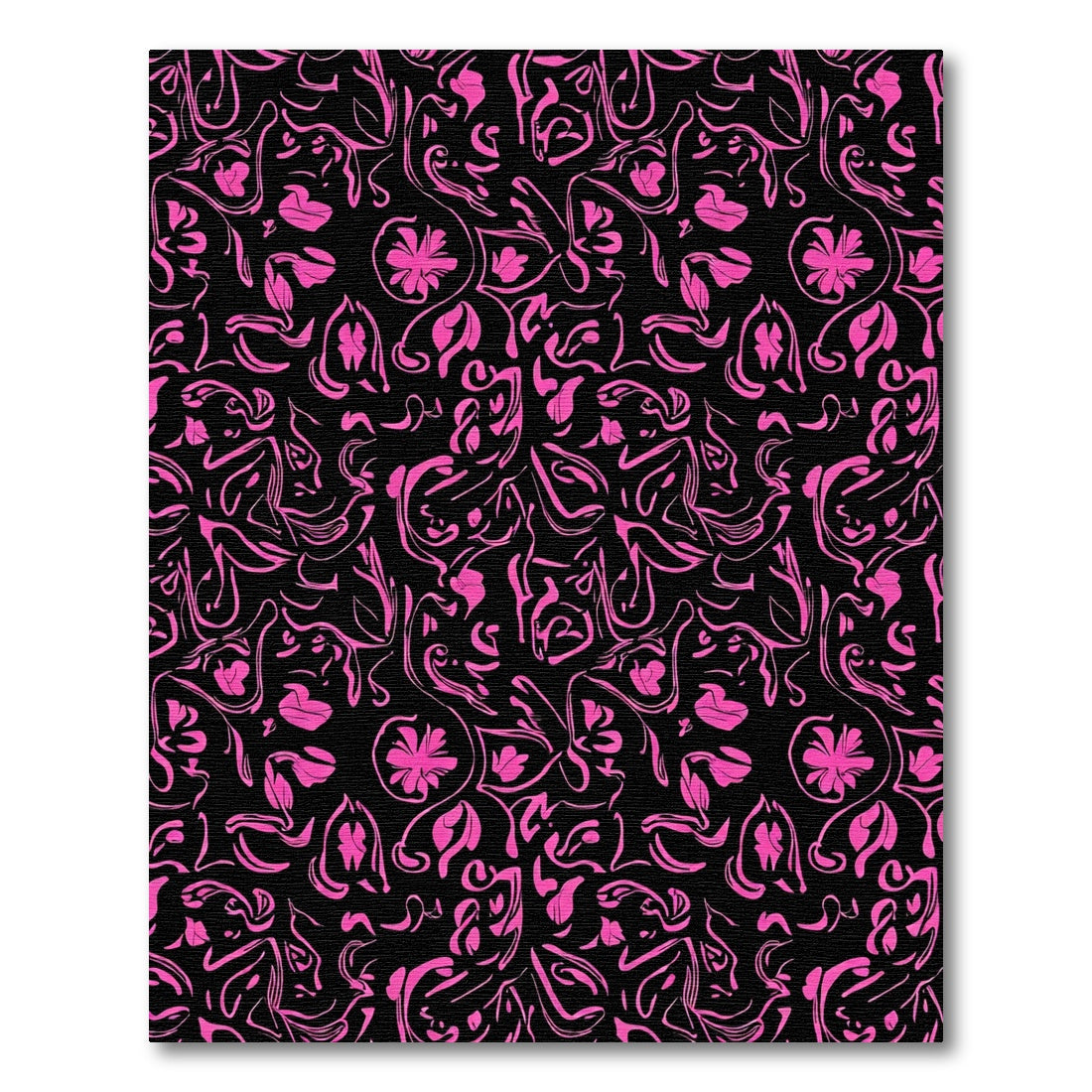 Hot Pink Abstract Floral Swirl Rug