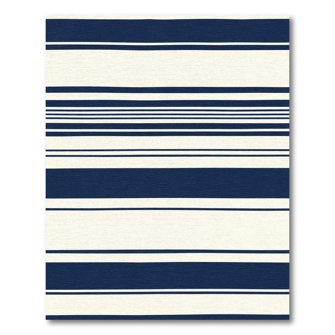 Classic Navy Cream Horizontal Stripe Rug