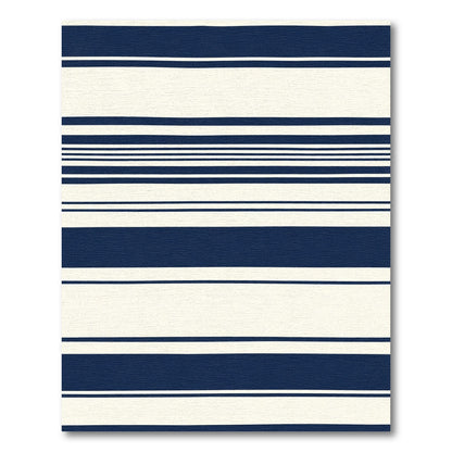 Classic Navy Cream Horizontal Stripe Rug