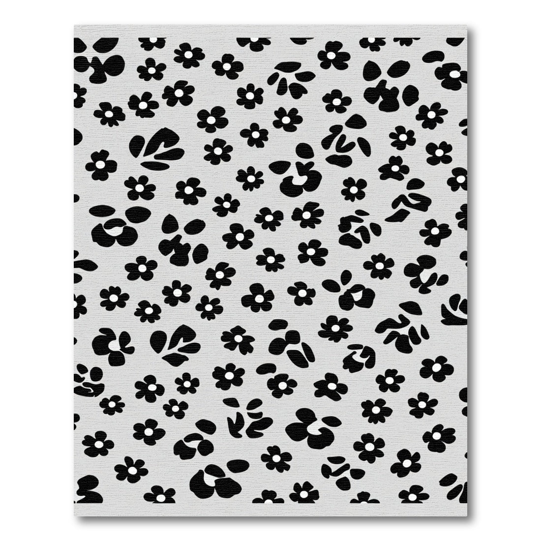 Monochrome Floral Scatter Rug
