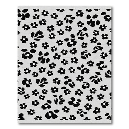 Monochrome Floral Scatter Rug