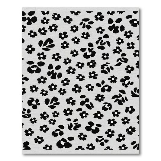 Monochrome Floral Scatter Rug