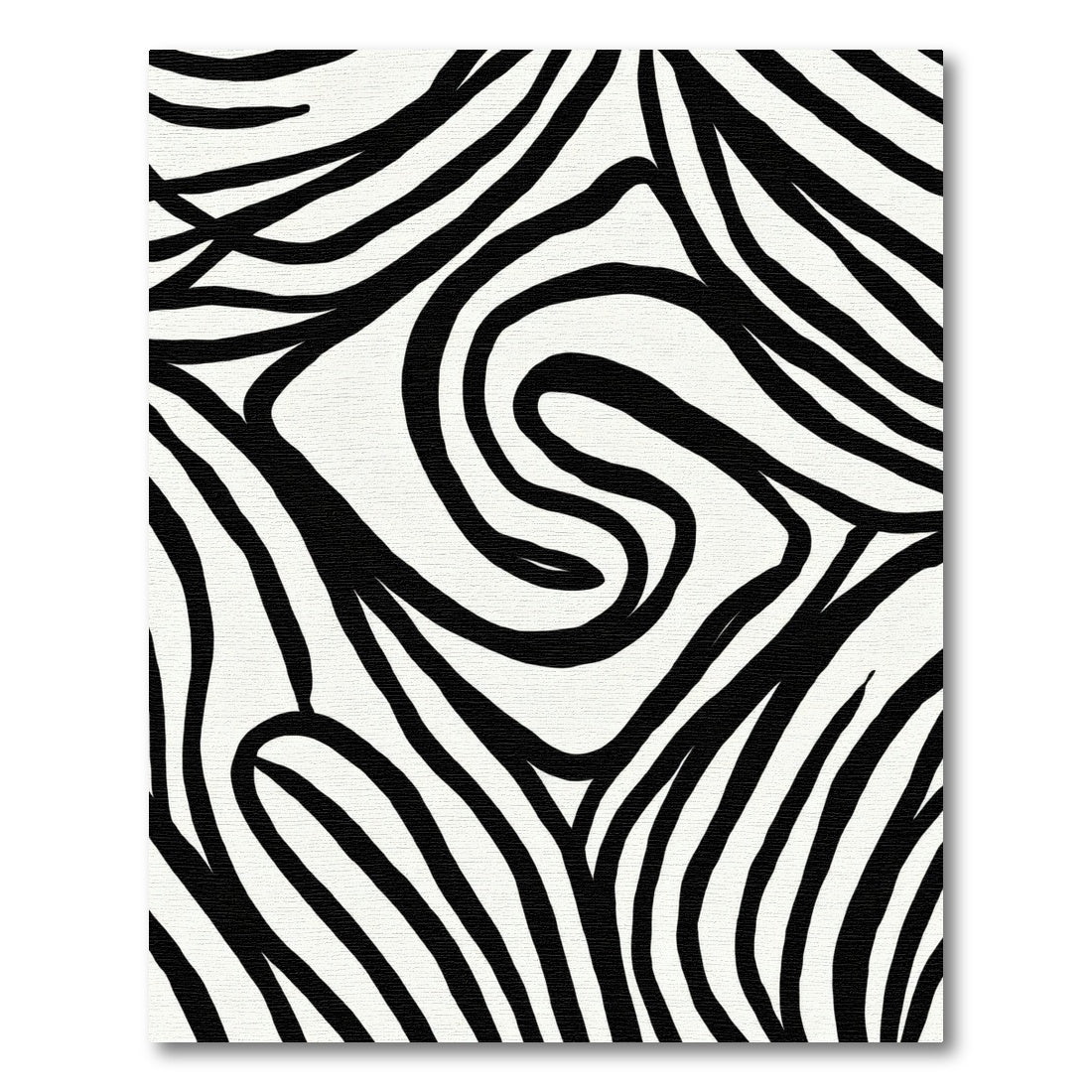 Bold Black White Abstract Stripe Rug