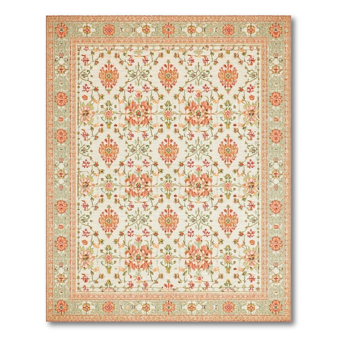 Pink Floral Medallion Vintage No. 7 Area Rug