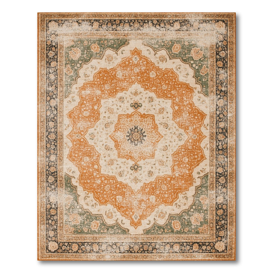 Vintage Persian Medallion Area Rug