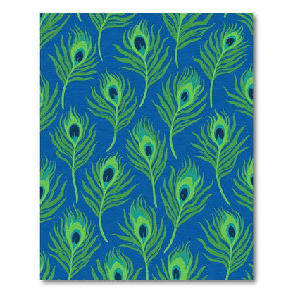 Vibrant Peacock Feather Blue Green Rug