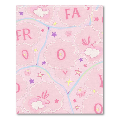 Pastel Pink Candy Cloud Alphabet Rug