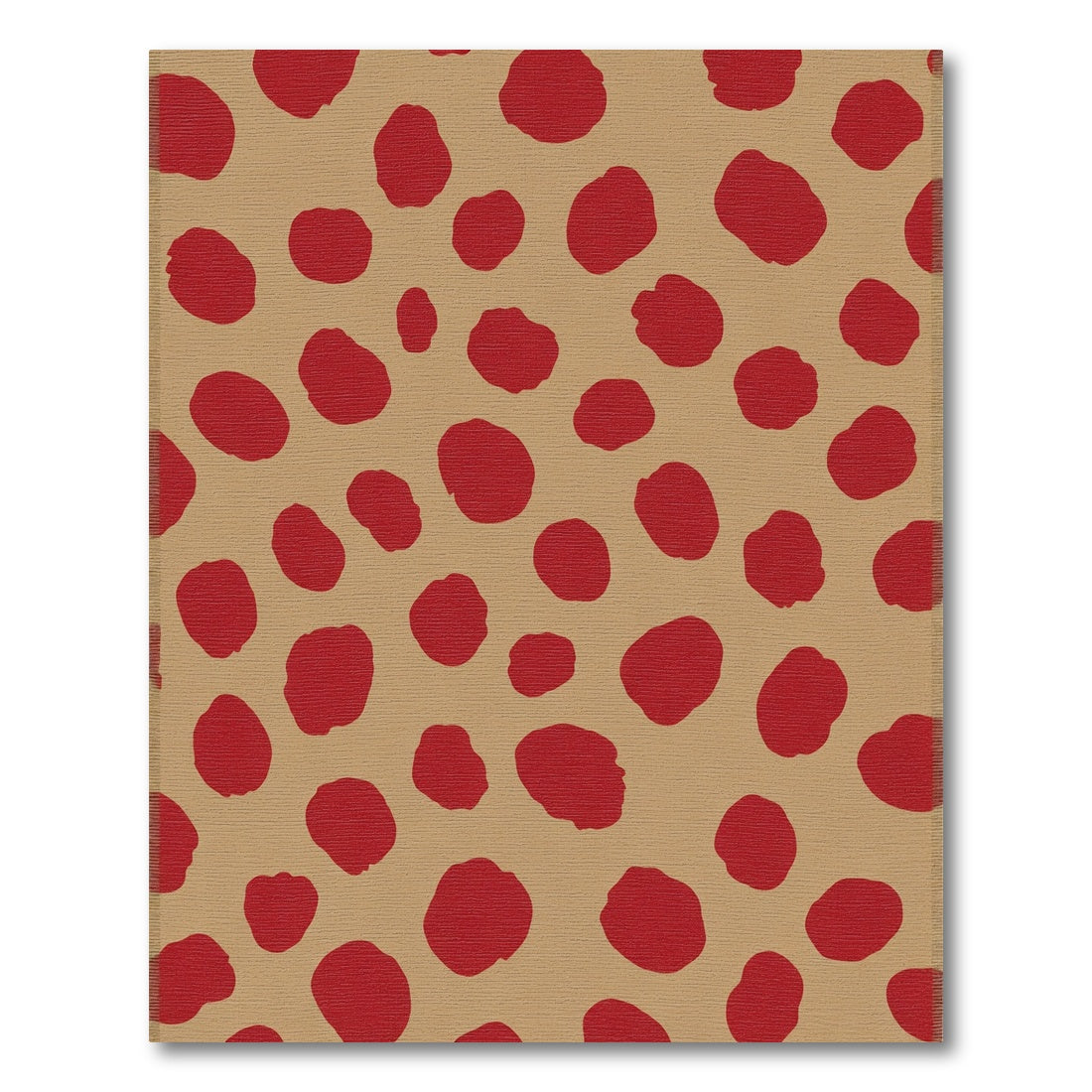 Red Organic Shapes Tan Rug