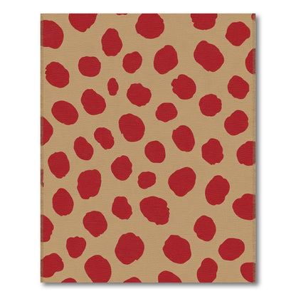 Red Organic Shapes Tan Rug