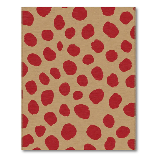 Red Organic Shapes Tan Rug