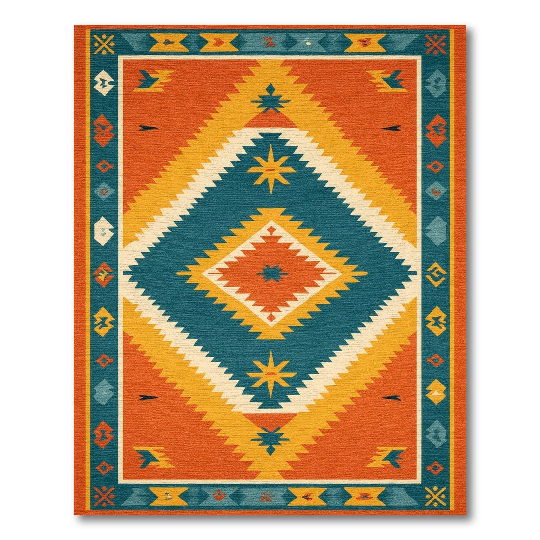Southwestern Orange Geometric No. 10 Area Rug