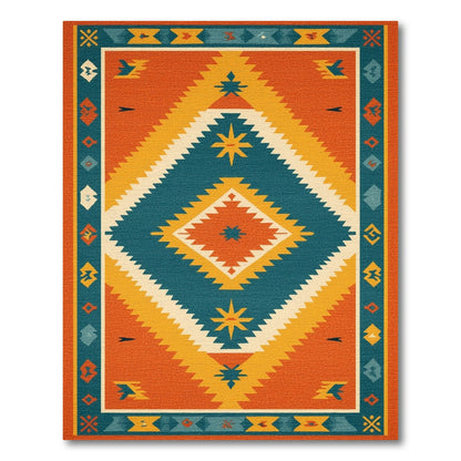 Southwestern Orange Geometric No. 10 Area Rug