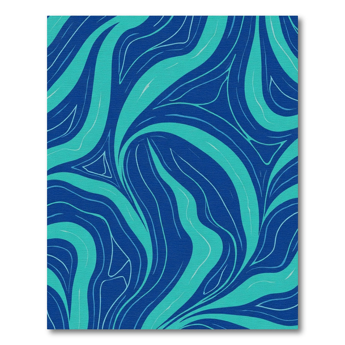 Deep Blue Teal Swirling Lines Rug