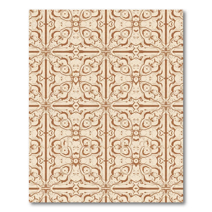 Sepia Vintage Floral Symmetry Rug