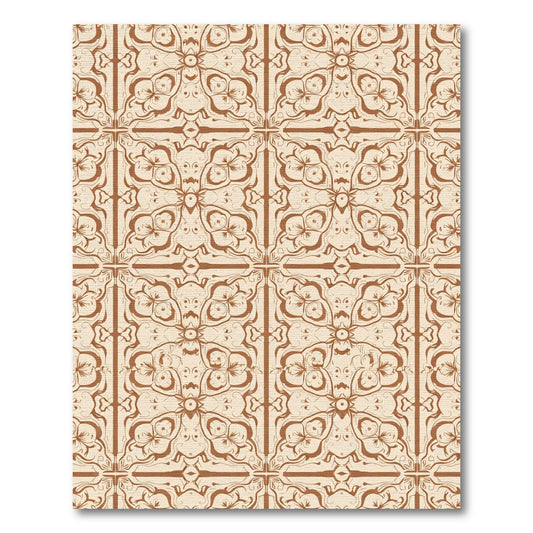 Sepia Vintage Floral Symmetry Rug