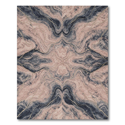 Blush Pink Abstract Marble Rug