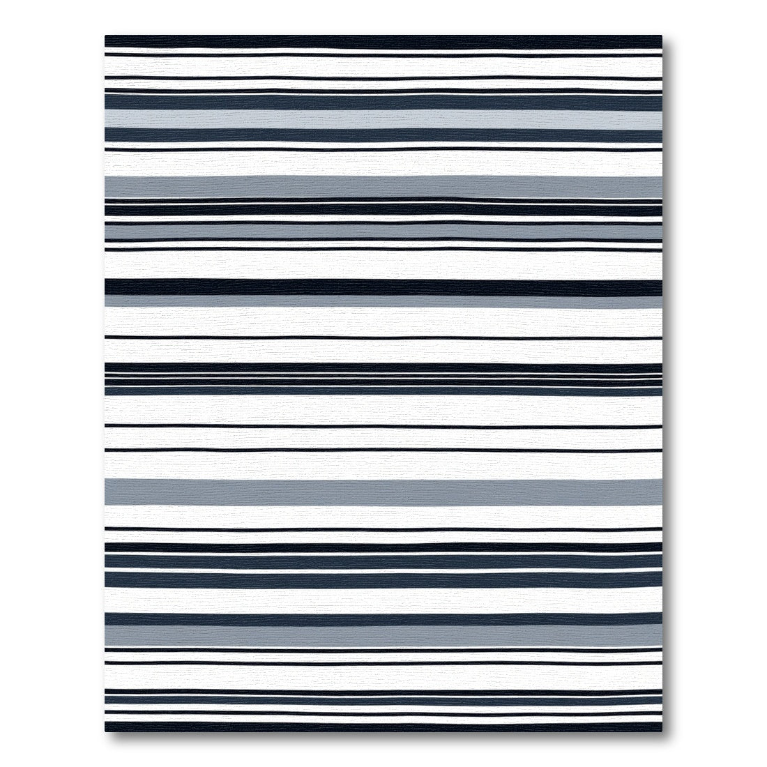 Minimalist Navy Blue Gray Striped Rug