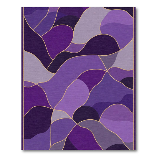 Modern Amethyst Abstract Wavy Rug