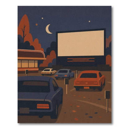 Retro Drive-In Movie Night Area Rug