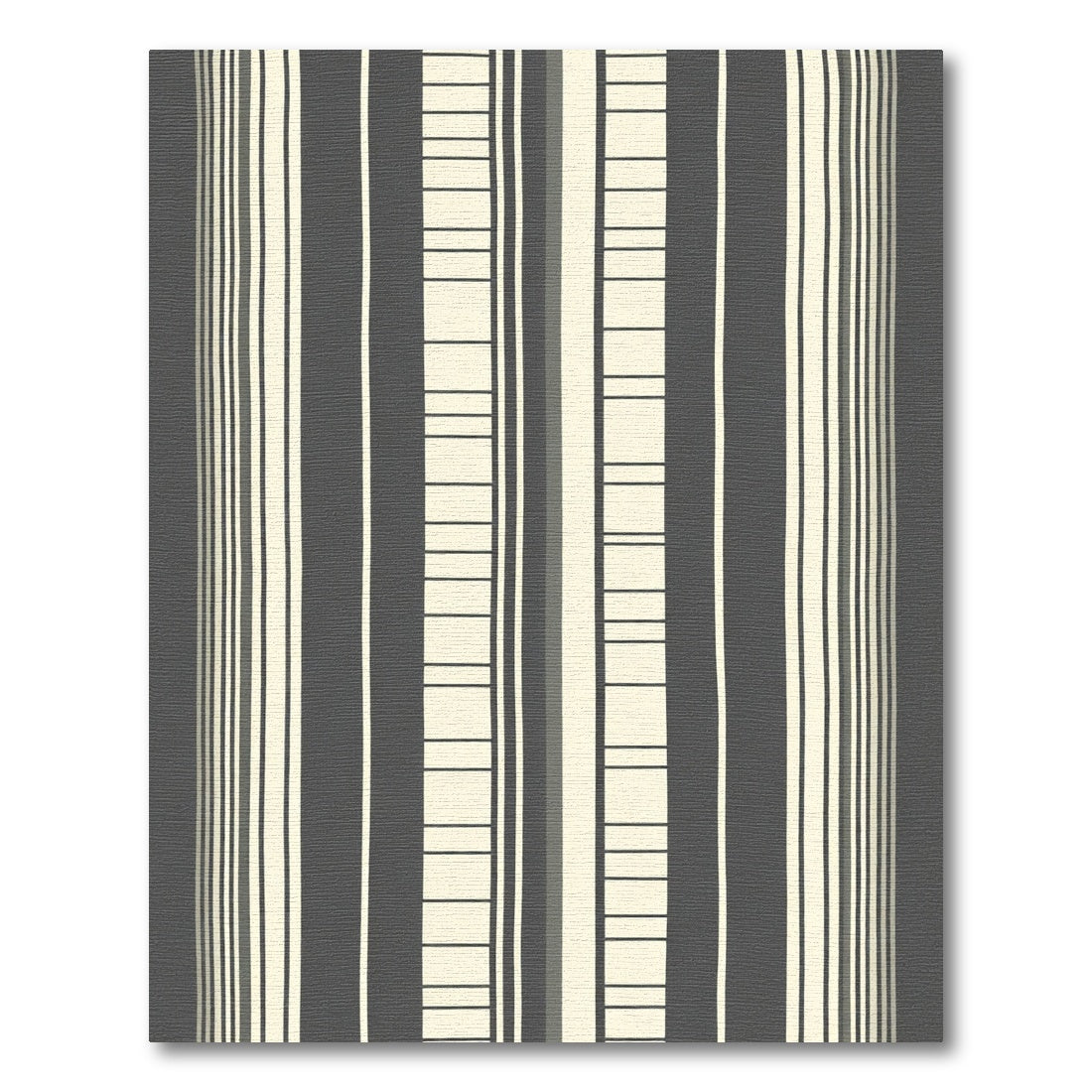 Modern Gray Cream Stripe Collection Rug