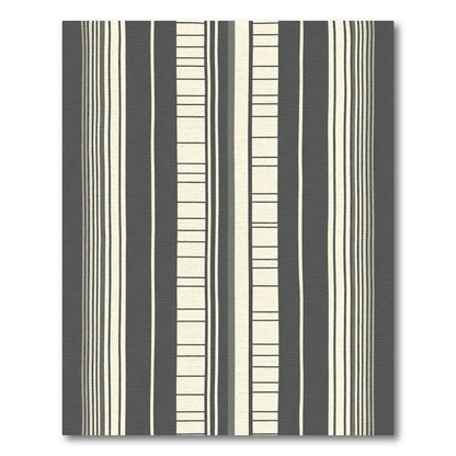 Modern Gray Cream Stripe Collection Rug