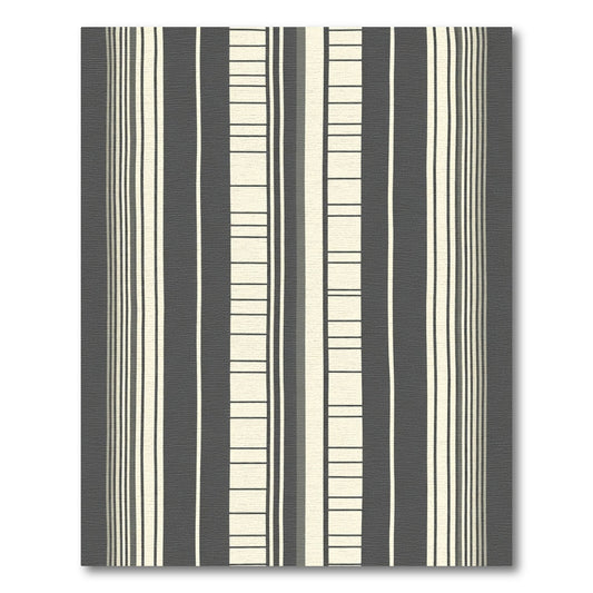 Modern Gray Cream Stripe Collection Rug