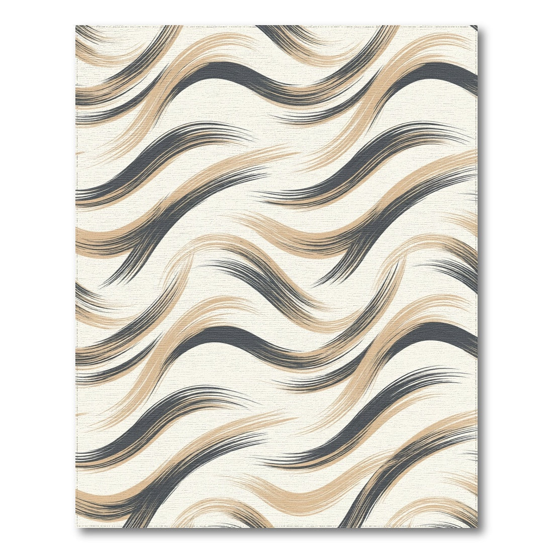 Beige Wavy Abstract Area Rug