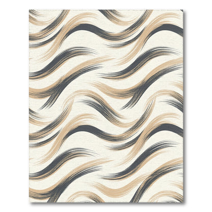 Beige Wavy Abstract Area Rug