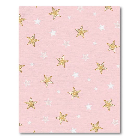 Pink Gold Star Glitter Garland Rug