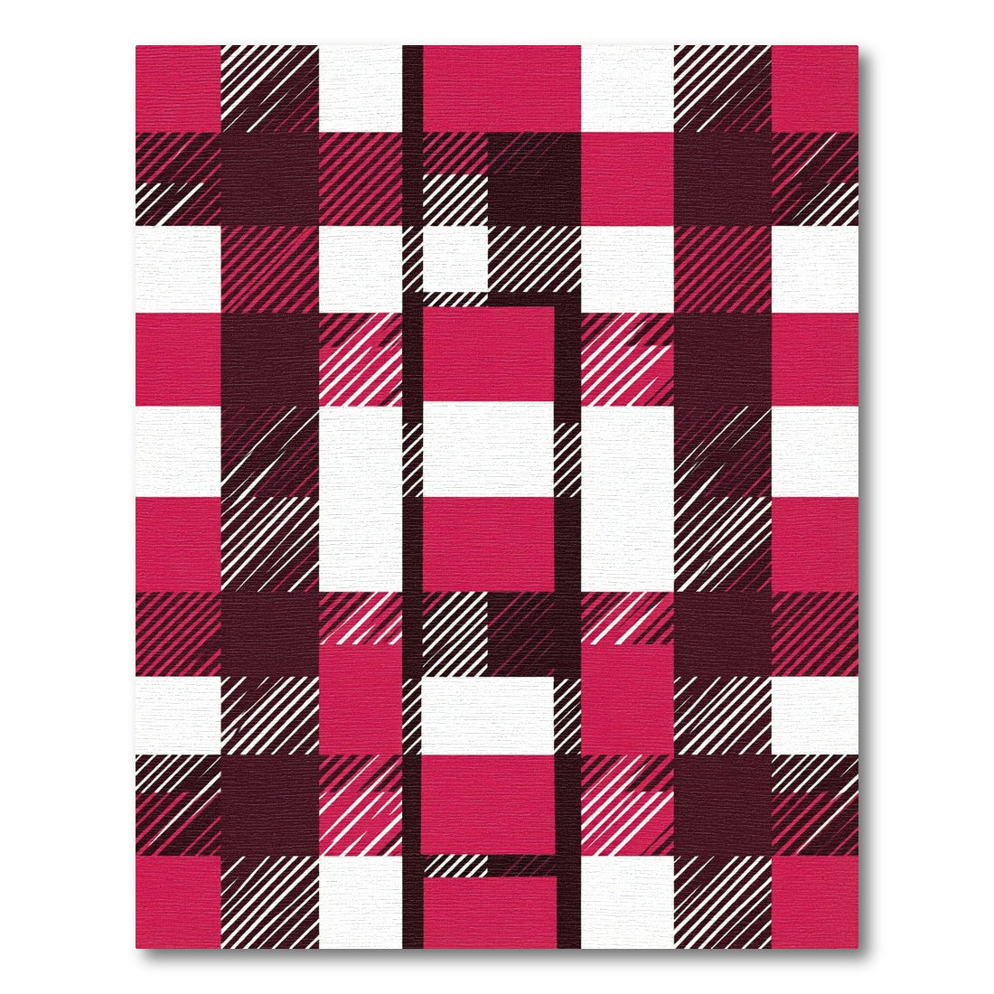 Crimson White Plaid Checkered Rug