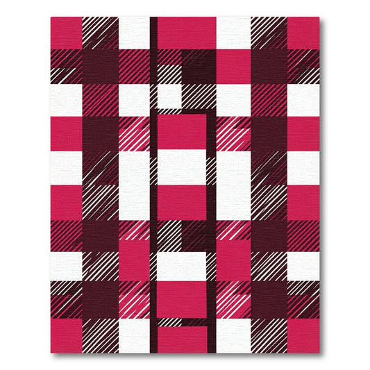 Crimson White Plaid Checkered Rug