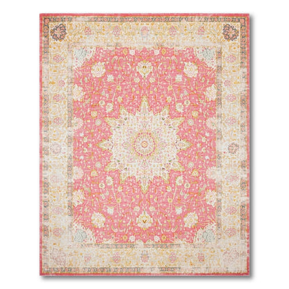 Pink Floral Vintage Medallion No. 10 Area Rug